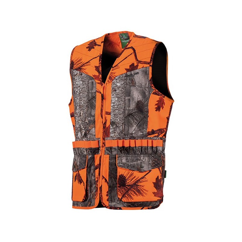 Somlys Hunting Vest Orange Forest camouflage