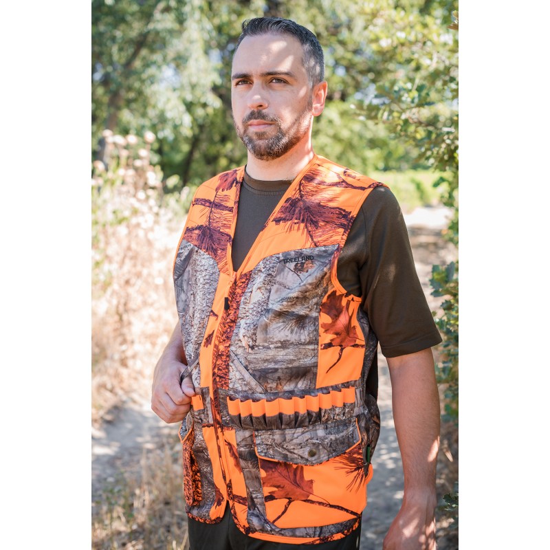 Somlys Hunting Vest Orange Forest camouflage